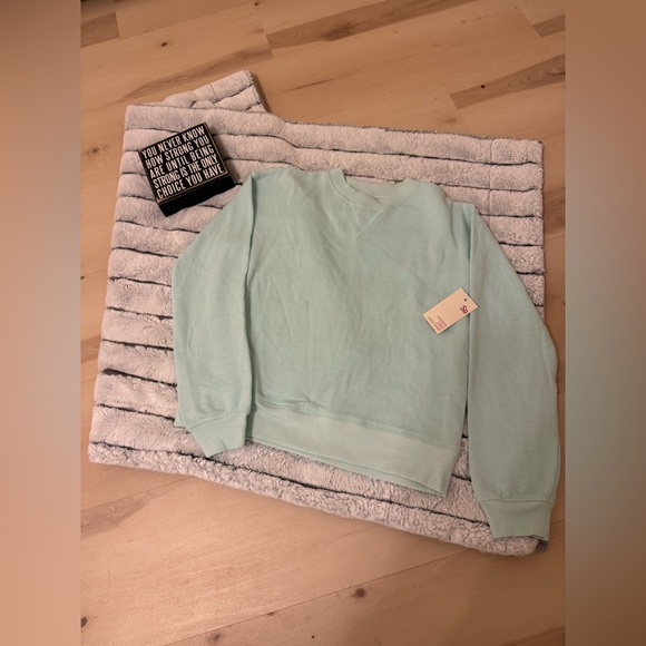 SO Tops - SO Women’s Soft Aqua Crewneck Sweater